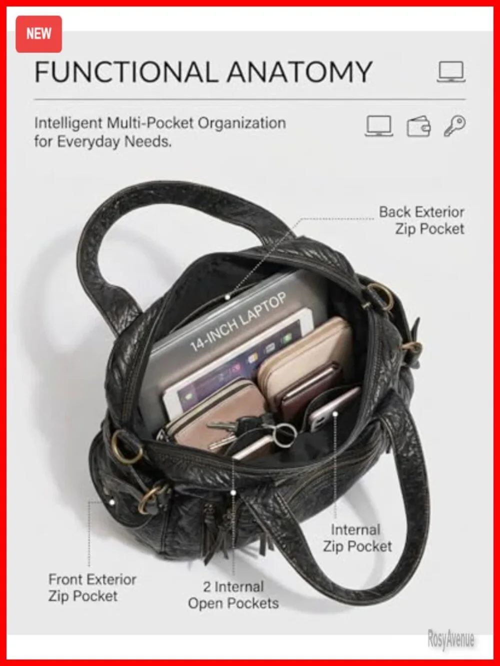 City Bag Hobo Tote for Women Large PU Leather Handbag Shoulder Crossbody Purse